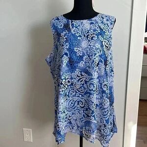 Blue sleeveless blouses by fever